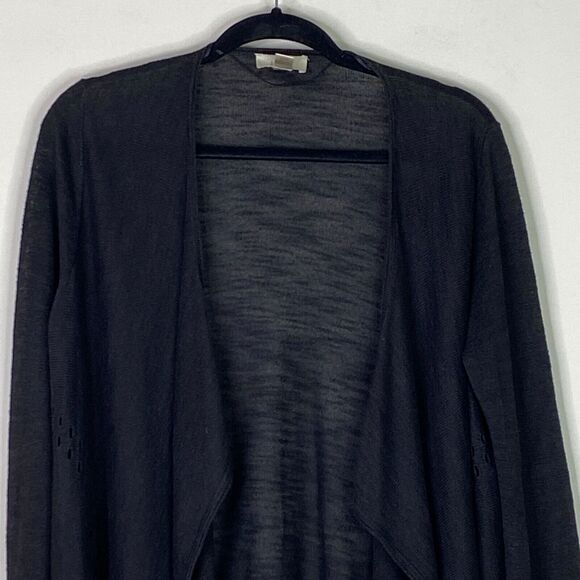 LOFT Open Front Cut Out Lightweight Ramie Cardigan Women's Size Medium - Picture 4 of 8